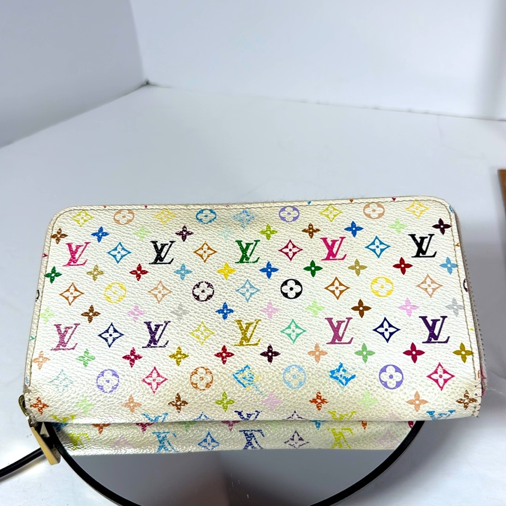 Auth LOUIS VUITTON Insolite White & Multiple Color Monogram Long Wallet